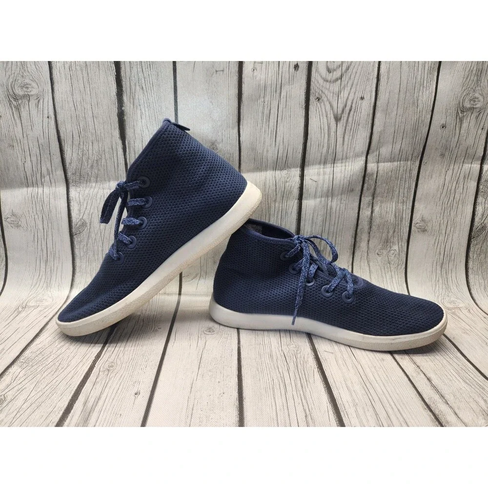 ALLBIRDS Tree Toppers Mens 10 High Top Knit Shoes Sneakers Navy Blue Lightweight